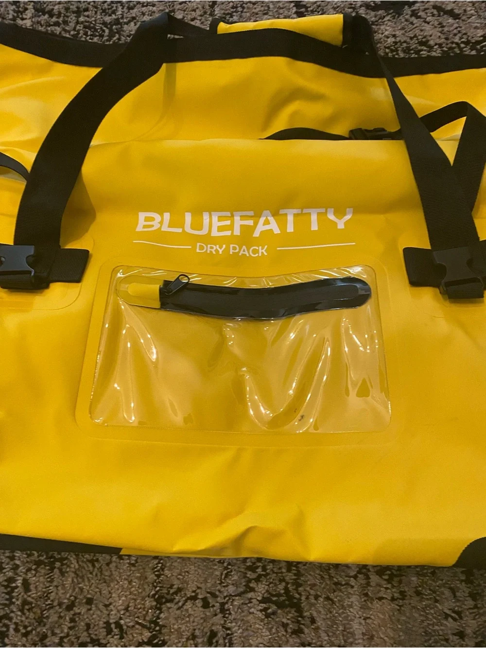 BlueFatty Yellow Dry Pack Duffel with Black Straps